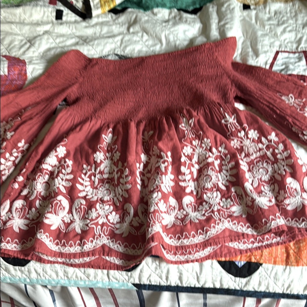 Flying tomato off shoulder boho top